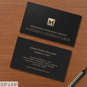Classic Black Guld Monogram Visitkort