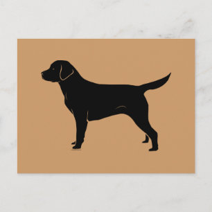 Classic Black Labrador Retriever Silhouette Vykort