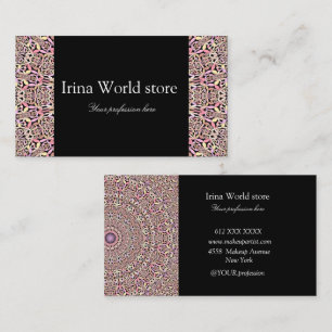 Classic Black Mandala med rosa och svart Visitkort