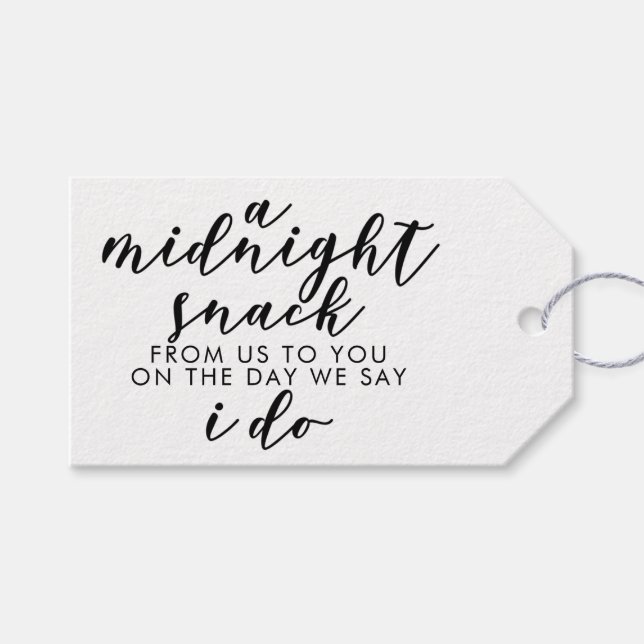 Classic Black Midnight Snack Bröllop Tack Presentetikett (Framsidan (Horisontell))