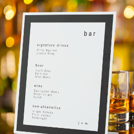 Classic black minimalist event Bar Pedestal Sign