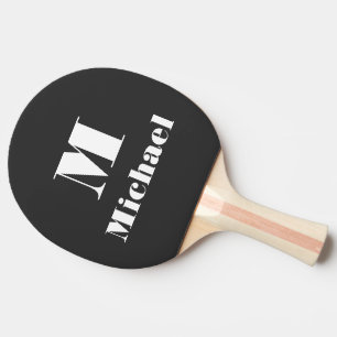 Classic Black Namn, första Brev Solid Färg Pingisracket