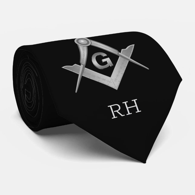 Classic Black och Silver Masonic Monogrammed Slips (Rullad)