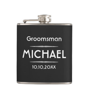 Classic Black Personlig Groomsman Fickplunta