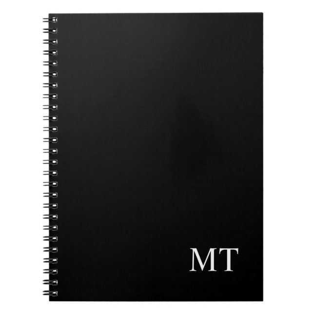 Classic Black Personlig Monogram Anteckningsbok (Framsidan)