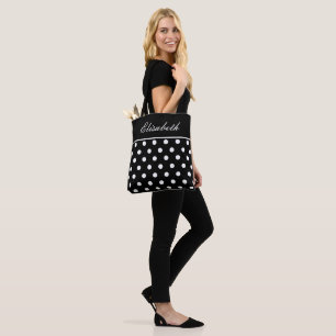 Classic Black Polka Dot Namn Tygkasse