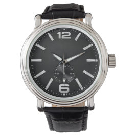 Classic black watch with a silver frame armbandsur