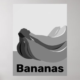 Classic Black & White Banana Poster