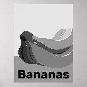 Classic Black & White Banana Poster
