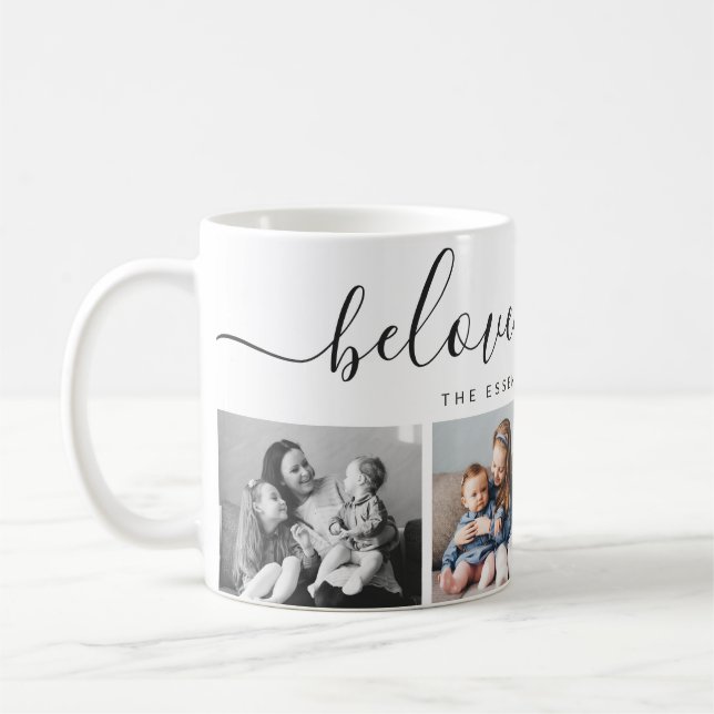 Classic Black White Beloved Nana Photo Mors dag Kaffemugg (Vänster)