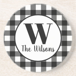 Classic Black White Buffalo Play Monogram Underlägg