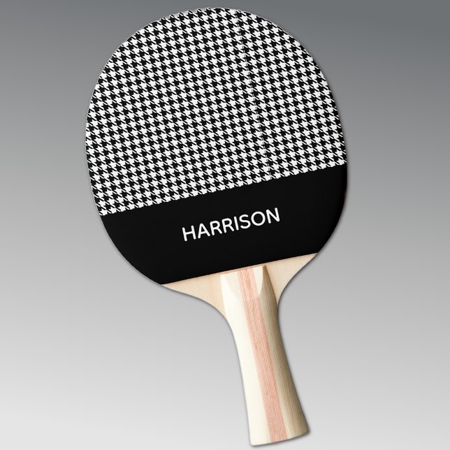 Classic Black & White Houndstooth Ping Pong Paddle Pingisracket (Skapare uppladdad)