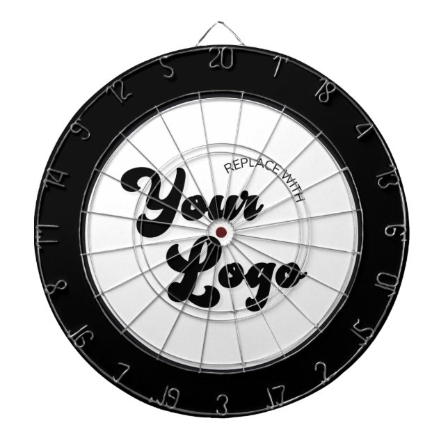 Classic Black & White Logo Business Promotional Darttavla (Framsidan)