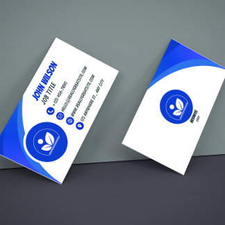 Classic Blue and White Modern Business Card Visitkort