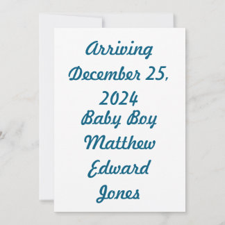 Classic Blue Baby Boy Stork Announcement Card Inbjudningar