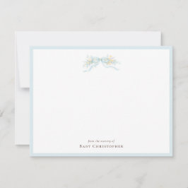 Classic Blue Bow Nursery Note Card – Personalized Anteckningskort