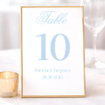 Classic Blue Calligraphy Wedding Table Number Bordsnummer<br><div class="desc">These elegant,  luxe wedding table numbers feature a dusty blue border and a lighter blue and white design. There is a mix of classic text and modern calligraphy for a classy and minimalist design perfect for your timeless,  formal reception.</div>