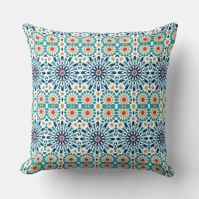 Classic Blue Mandala Mönster Kudde (Framsida)