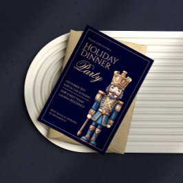 Classic blue nutcracker christmas invitation inbjudningar