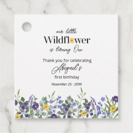 Classic Blue Our Little Wildflower 1st Birthday Gåvor Etiketter