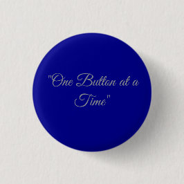 Classic Blue Solid Customizable Round Button Pin Knapp