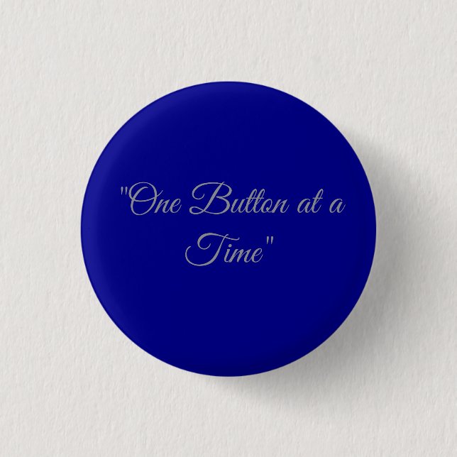 Classic Blue Solid Customizable Round Button Pin Knapp (Framsida)