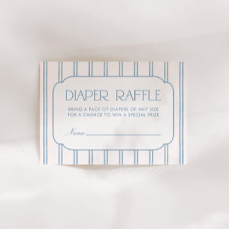 Classic Blue Striped Diaper Raffle Tilläggskort