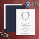 Classic Blue Wildblommonogram Vapensköld Bröllop Inbjudningar<br><div class="desc">Tittar du en modern tvist på en klassisk bröllopsinbjudan? Titta inte längre än vår klassiska Vapensköld Bröllbjudan till den blå jaktblomman! Denna vackra inbjudan är designad med en hand plockade-vapensköld som är förskönad med vilda blommor och fjärilar. Den har ett mongram initialer i ett snyggt-teckensnitt och avslutas med handskriven kalligrafi....</div>