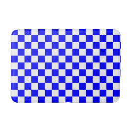 Classic Blue with White Square Pattern Badrumsmatta