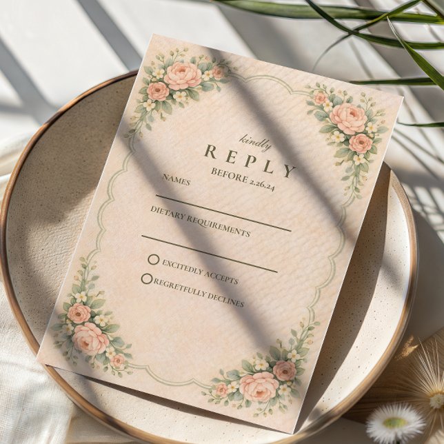 Classic Blush Rose Arch Wedding OSA Kort (Skapare uppladdad)