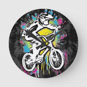 Classic Bmx Bike - Bmx Freestyle Bmx Clock Rund Klocka