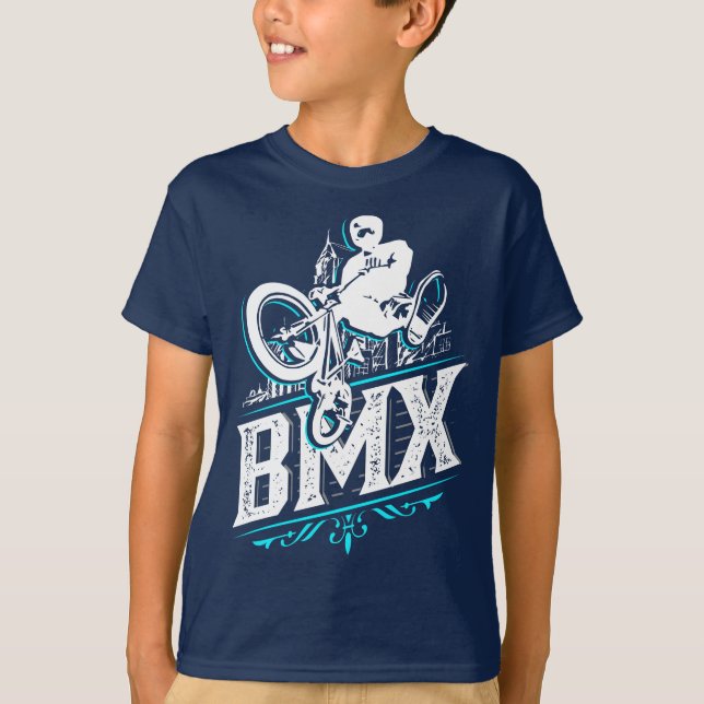 Classic Bmx T-Shirt - Bmx Bike - Skyline Bmx Shirt (Framsida)