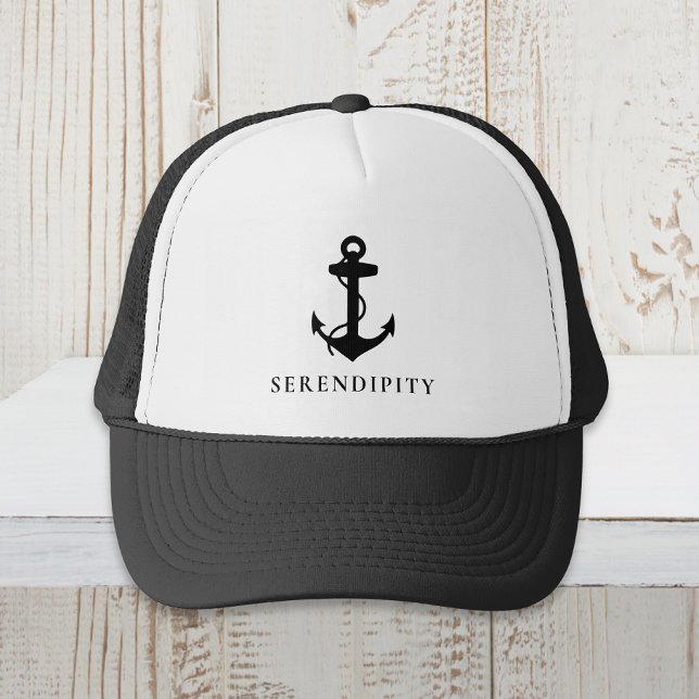 Classic Boat Anchor Monogram Black Keps (Skapare uppladdad)