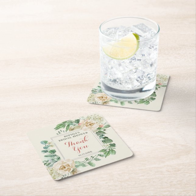 Classic Boho Ro Blommigt Möhippa Underlägg Papper Kvadrat (Insitu)