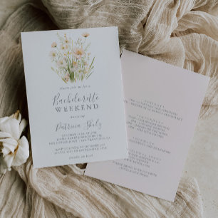 Classic Boho Wildblomma Bachelorette Helg Inbjudningar