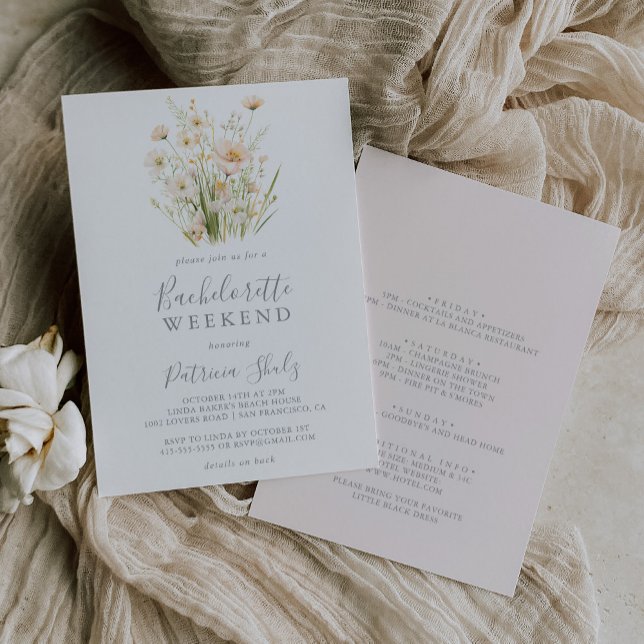 Classic Boho  Wildblomma Bachelorette Helg Inbjudningar (Skapare uppladdad)