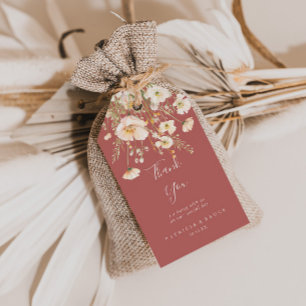 Classic Boho Wildblomma Bröllop Tack Presentetikett