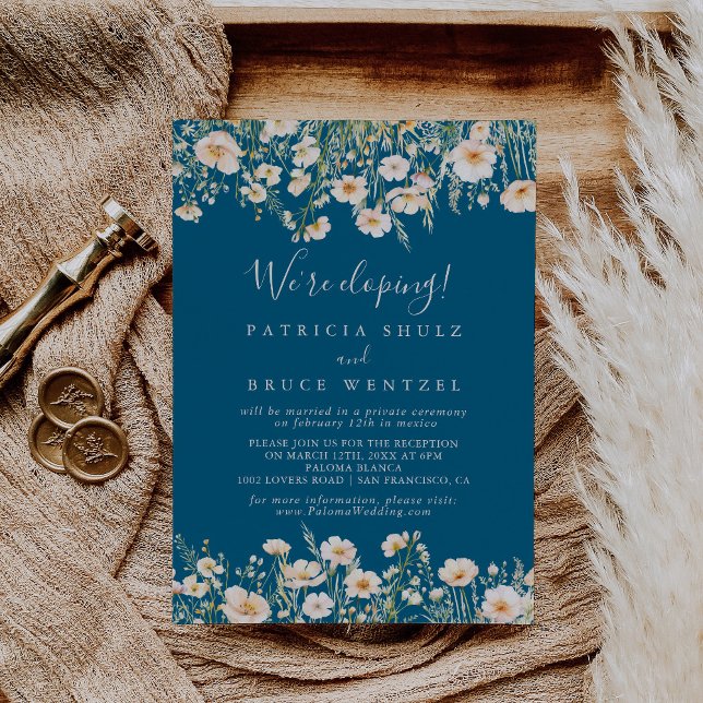 Classic Boho  Wildblomme Elopement Reception Inbjudningar (Skapare uppladdad)