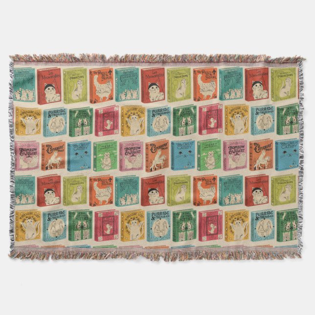 Classic Book Cat Literature Puns Filt (Framsidan)