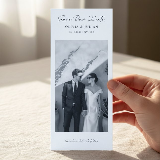 Classic Bookmark Photo Save the Date Spara Datumet (Skapare uppladdad)