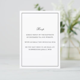 Classic Border Black and White Timeless Wedding OSA Kort