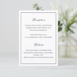 Classic Border Black and White Timeless Wedding Tilläggskort