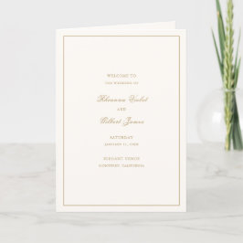 Classic Border Ivory and Gold Timeless Wedding Program