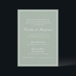 Classic Border Script Elegant Wedding Sage RSVP Inbjudningar<br><div class="desc">This classic wedding invitation features a soft sage green background, refined serif typography, and an elegant double-line border. The formal wording and balanced layout create a timeless, traditional feel while the muted color palette keeps it fresh and modern. Perfect for couples planning a garden, estate, or classic ceremony with a...</div>