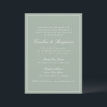 Classic Border Script Elegant Wedding Sage RSVP Inbjudningar<br><div class="desc">This classic wedding invitation features a soft sage green background, refined serif typography, and an elegant double-line border. The formal wording and balanced layout create a timeless, traditional feel while the muted color palette keeps it fresh and modern. Perfect for couples planning a garden, estate, or classic ceremony with a...</div>