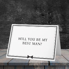 Classic Bowtie Black and White Best Man Frieri Kort