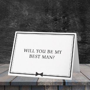 Classic Bowtie Black and White Best Man Frieri Kort