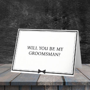 Classic Bowtie Black and White Groomsman Frieri Kort