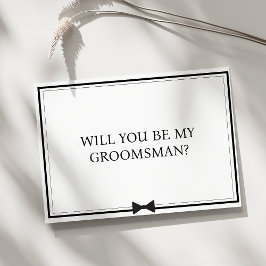 Classic Bowtie Black and White Groomsman Frieri Kort