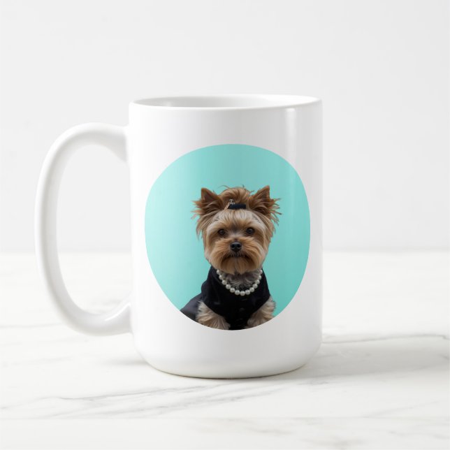 Classic Breakfast Poster Yorkshire Terrier Yorkie Kaffemugg (Vänster)